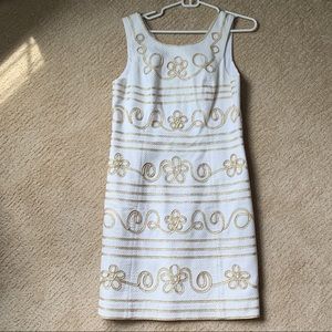 Lilly Pulitzer White and Gold Shift Dress